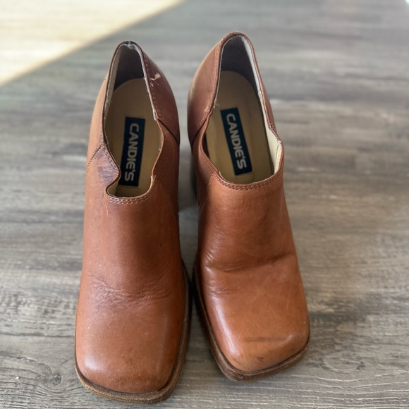 VTG Candies 90'S Y2K Brown Leather Chunky Platform Heel Shoes - Picture 6 of 7